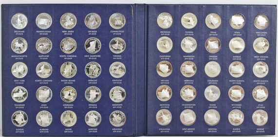 Franklin Mint Sterling Silver States of the Union Medals