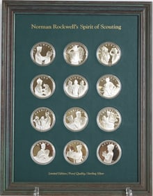 Franklin Mint Sterling Silver Rockwell Spirit of Scouting Medals