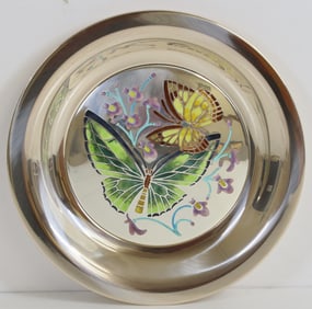 Franklin Mint Sterling Silver Butterflies of the World Plate