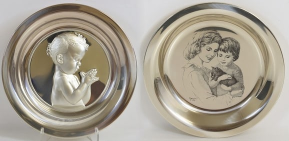 Franklin Mint Sterling Silver Mother's Day Plates