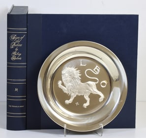 Franklin Mint Sterling Silver Zodiac Plate "Leo"
