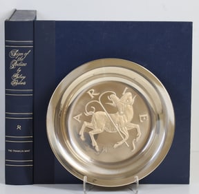 Franklin Mint Sterling Silver Zodiac Plate "Aries"