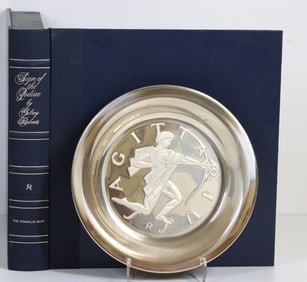 Franklin Mint Sterling Silver Zodiac Plate "Sagittarius"