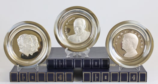 Franklin Mint Sterling Silver Inauguration Plates