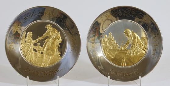 Franklin Mint Sterling Silver Bicentennial Plates