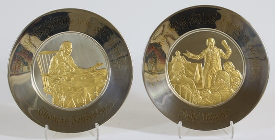 Franklin Mint Sterling Silver Bicentennial Plates