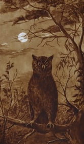 Arts and Crafts Painted Porcelain Plaque