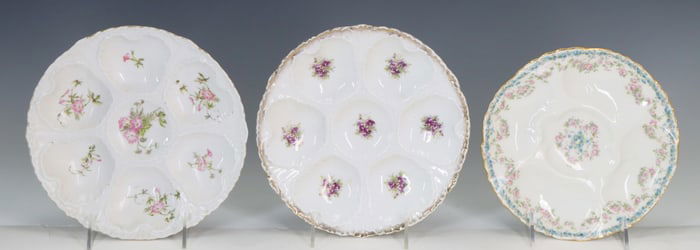 Austrian & Limoges Porcelain Oyster Plates
