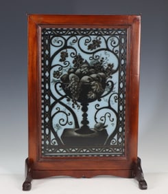 Reverse Painted Fire Screen