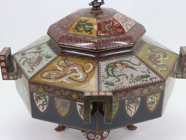 Monumental Japanese Cloisonne Censer