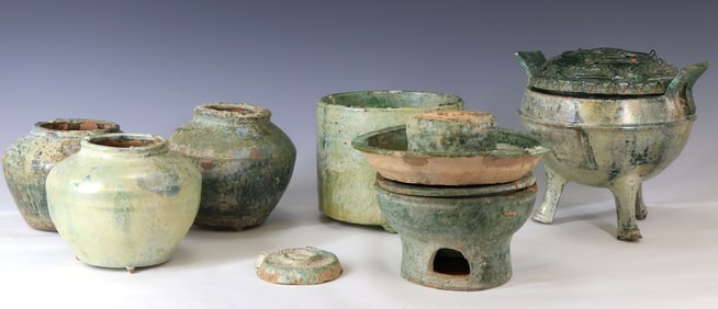 Chinese Han Green Glazed Pottery Fountain