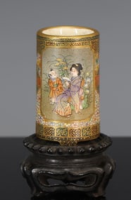 Kinkozan Japanese Satsuma Pottery Vase