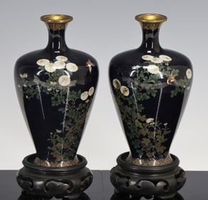 Ando Jubei Japanese Cloisonne Vases
