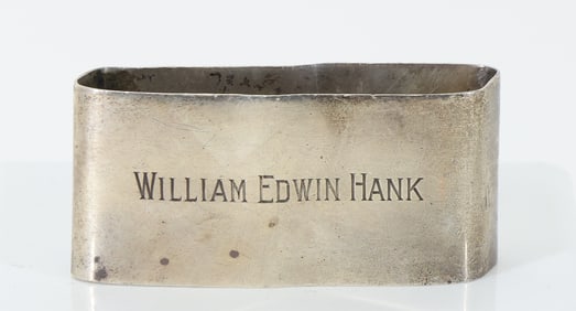 Silver Napkin Ring of WWII Hero William Edwin Hank