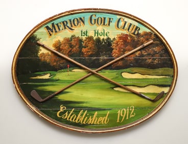Hand Painted Merion Golf Club Sign