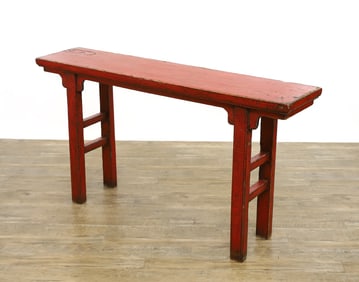 Qing Dynasty Red Lacquered Altar Table