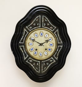 French Mother-of-Pearl Inlaid Wall Clock