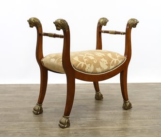 Baker Lion Motif Cerule Bench