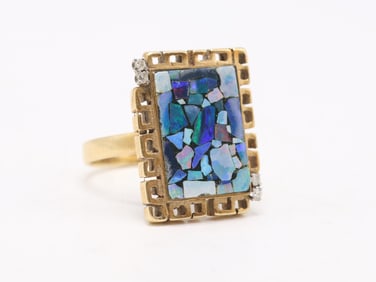 14k YG Opal Mosaic Ring