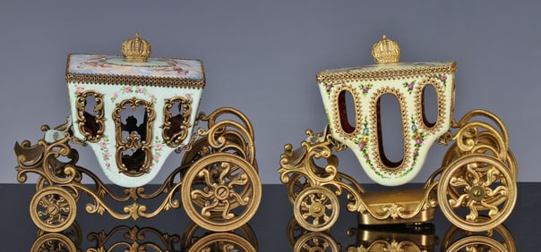 Austrian Enameled Carriage Music Boxes