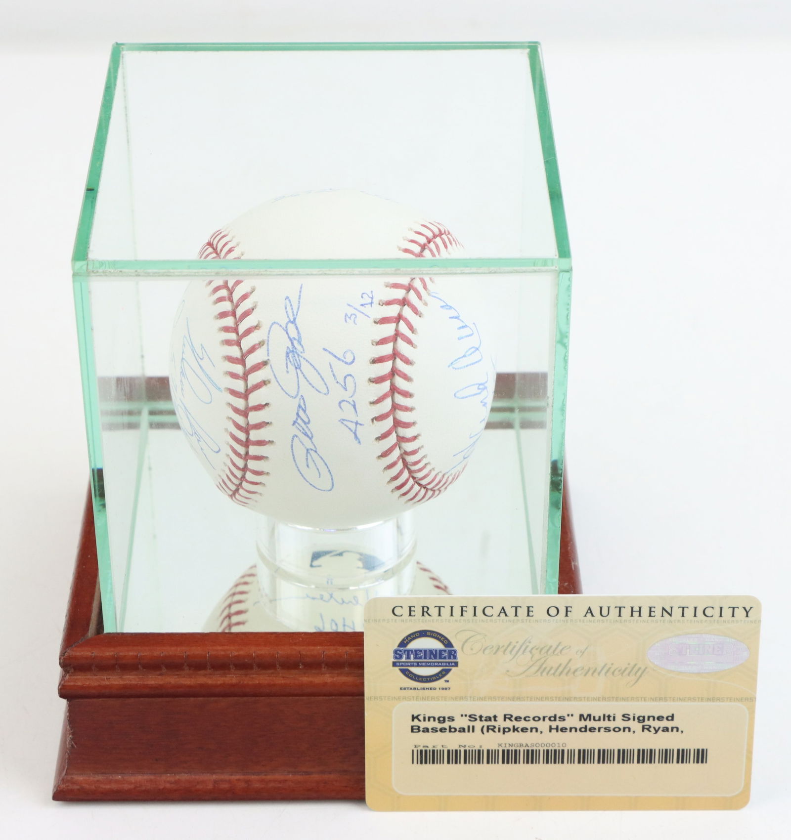 Kings "Stat Records" Multi-Signed Baseball
