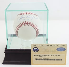 Sandy Koufax Autographed Baseball & HOF 1972