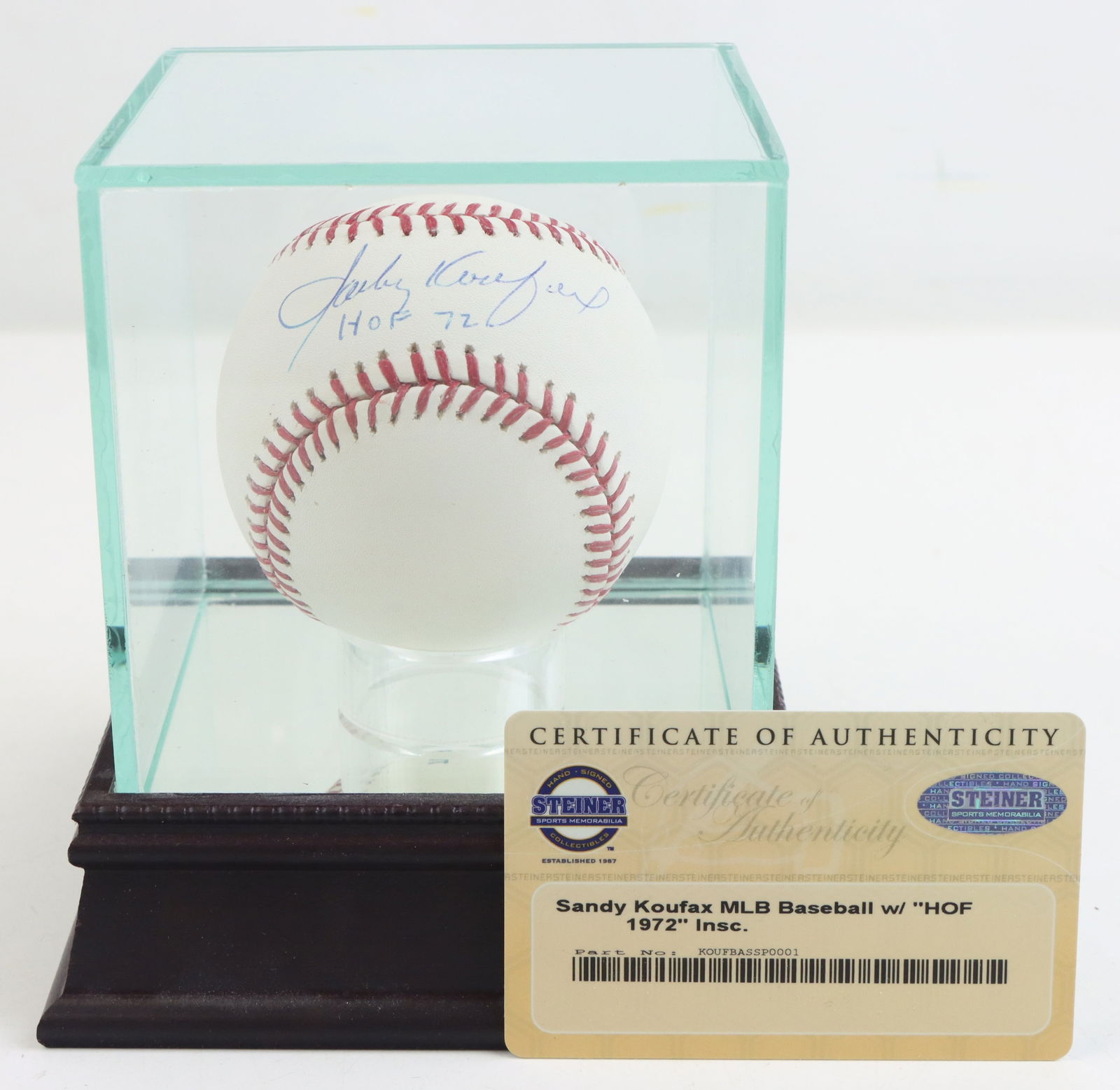 Sandy Koufax Autographed Baseball & HOF 1972 (1 of 9)