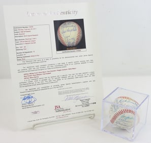 Hall of Fame Baseball with 18 Signatures