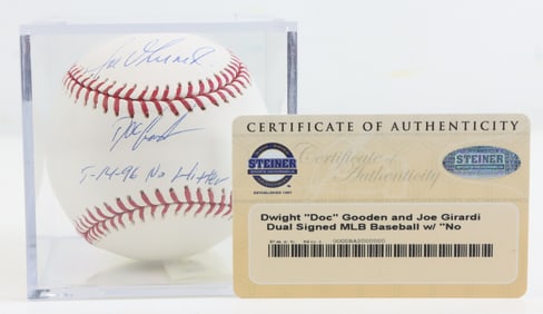 Doc Gooden & Joe Girardi Signed MLB Baseball