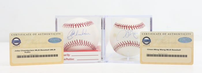 Joba Chamberlain & Chien-Ming Wang Signed Balls