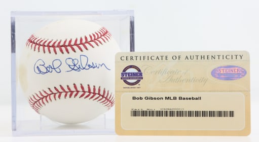 Bob Gibson Autographed Baseball