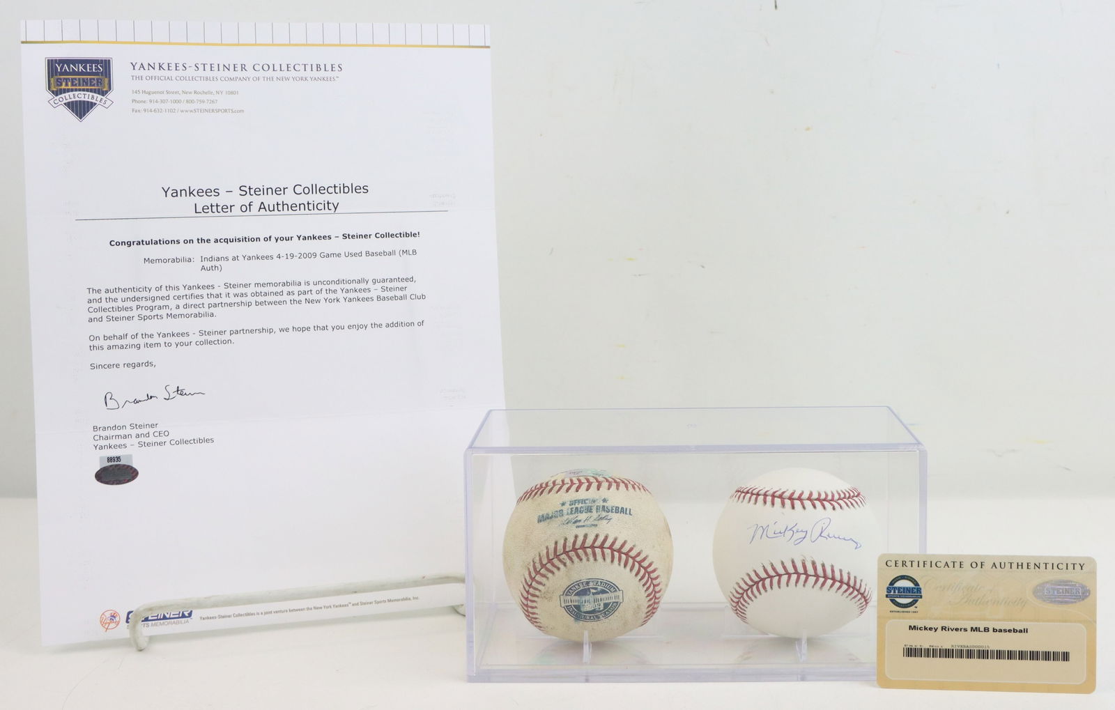 Mickey Rivers Autographed and Game-Used Baseballs (1 of 13)