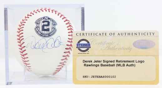 Derek Jeter Autographed Retirement Baseball