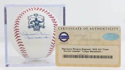 Mariano Rivera Autographed "602" Saves Baseball