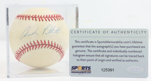 Andy Pettitte Autographed 1996 WS Logo Ball