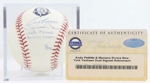 Mariano Rivera & Andy Pettitte Autographed Ball