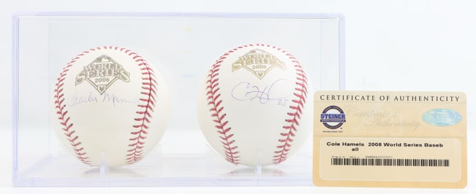 Cole Hamels & Charlie Manuel Autographed Baseballs