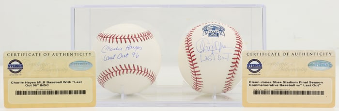 (2) "Last Out" Autographed Major League Baseballs