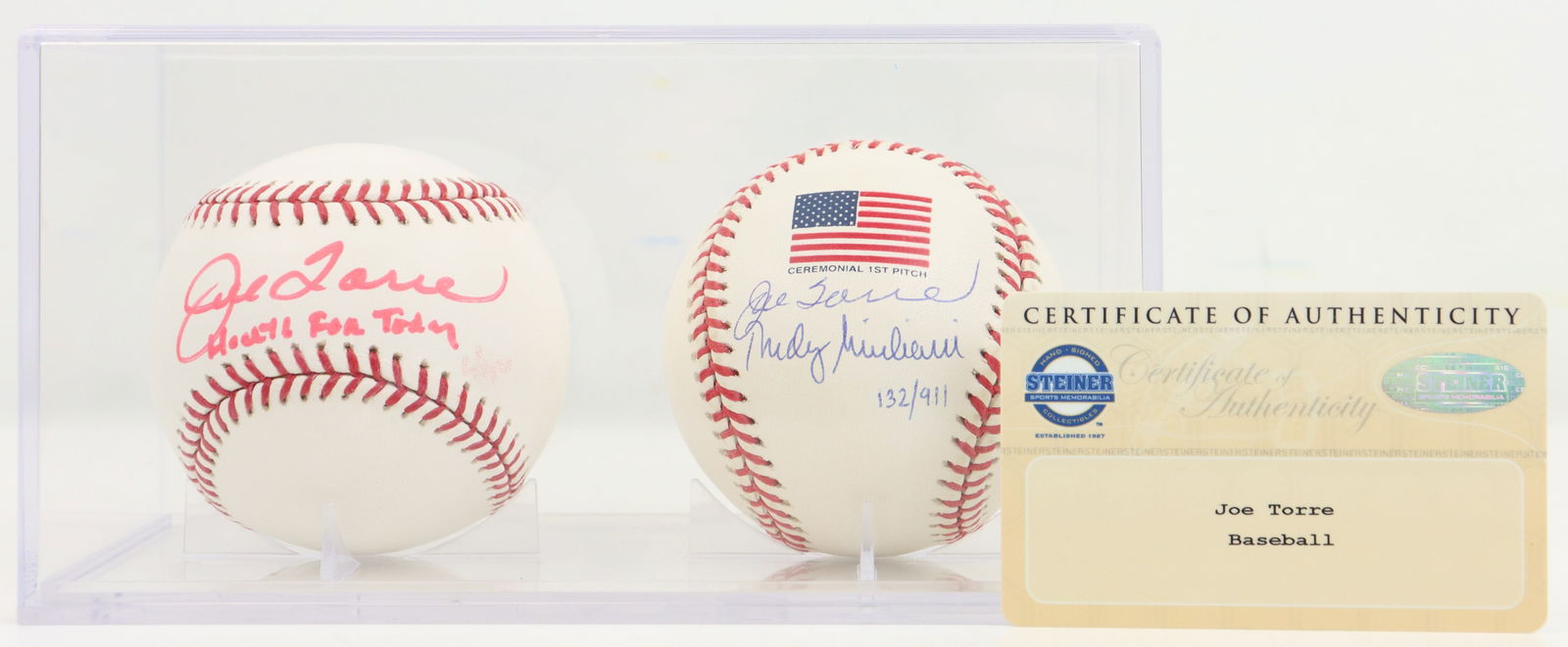 (2) Joe Torre Autographed Baseballs (1 of 10)
