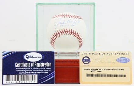 Sandy Koufax WS MVP Inscribed Autographed Baseball