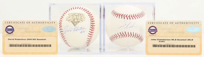 Joba Chamberlain & Bernie Williams Signed Balls