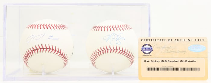 R.A. Dickey & Ike Davis Autographed Baseballs
