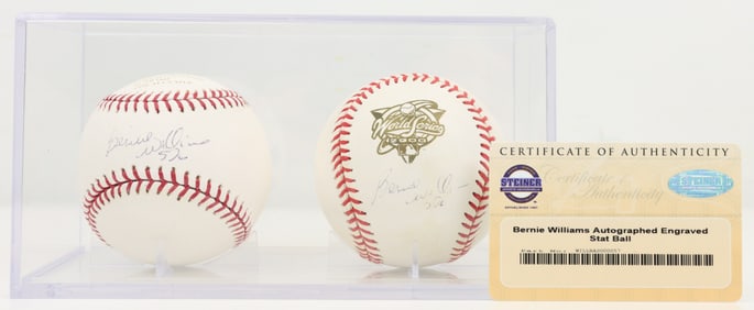 (2) Bernie Williams Autographed Baseballs