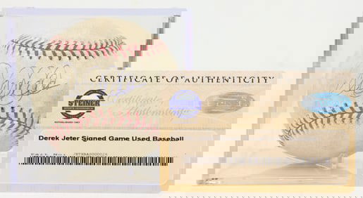 Derek Jeter Game Used Autographed Baseball