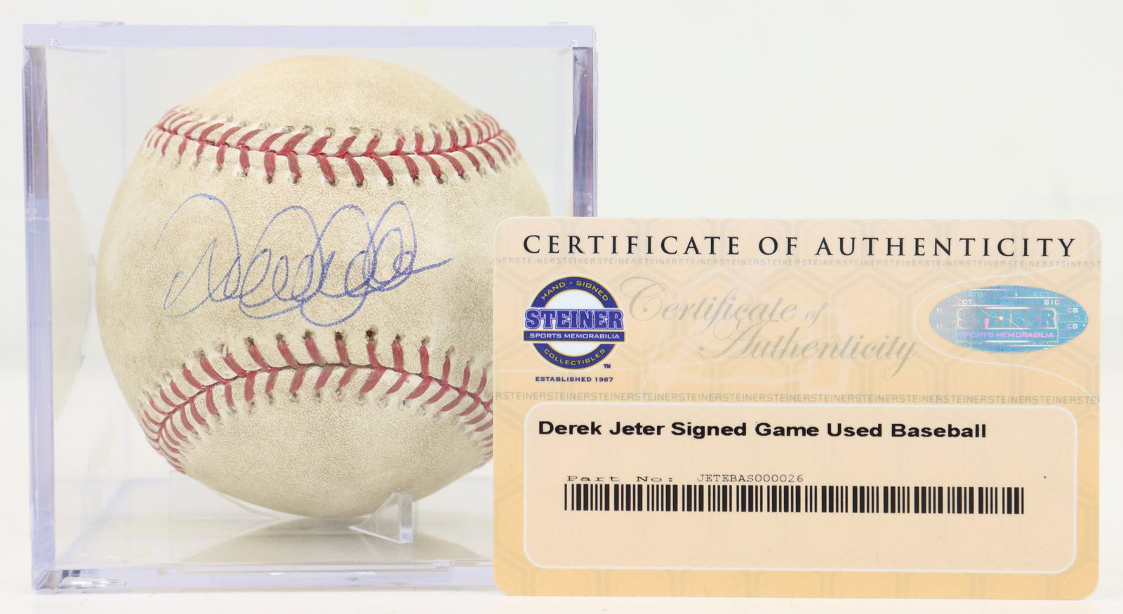 Derek Jeter Game Used Autographed Baseball (1 of 8)