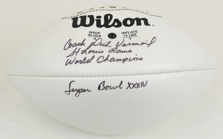 Dick Vermeil Autographed Super Bowl XXXIV Football