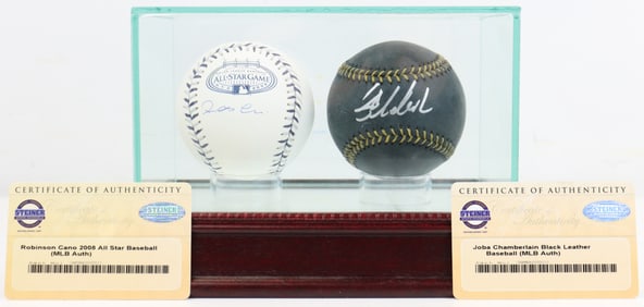 Robinson Cano & Joba Chamberlain Autographed Balls