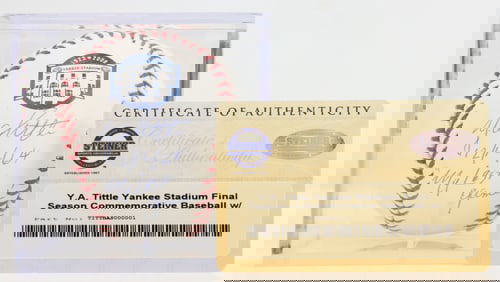 Y.A. Tittle Autographed Baseball