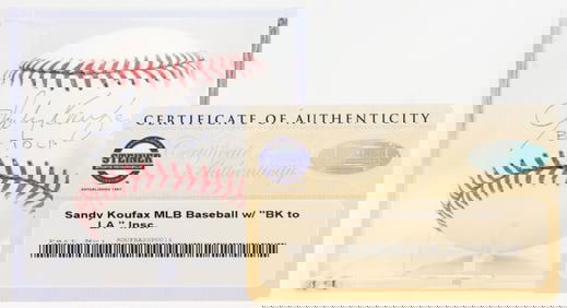 Sandy Koufax Autographed Baseball