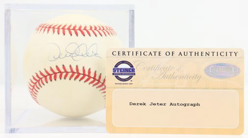 Derek Jeter Autographed Baseball